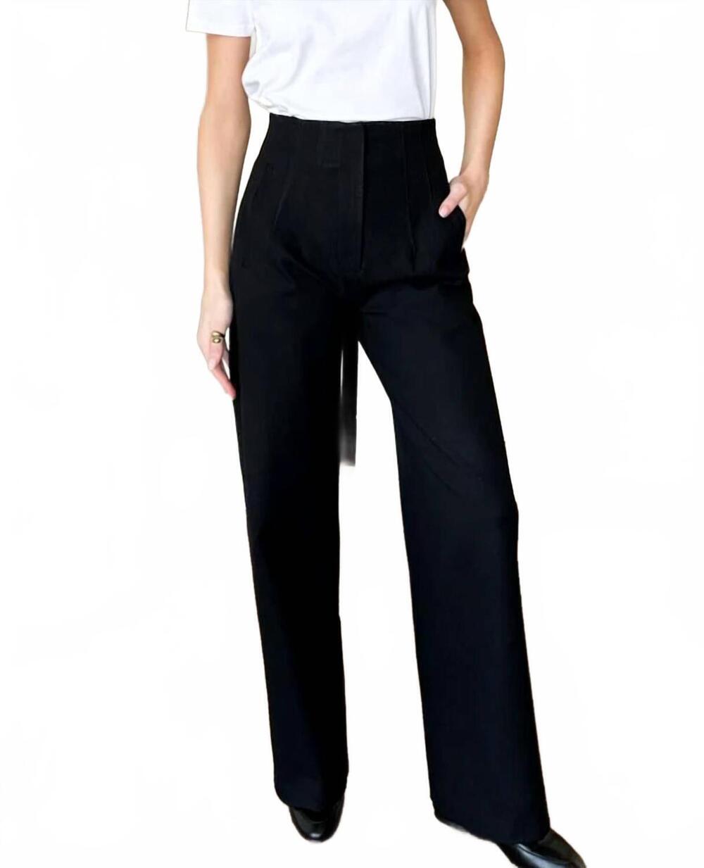 NEW EMERSON FRY darted wide leg trouser in black